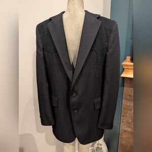 Pagano West Mens 44L  Black Western Blazer Sports Coat Cowboy made in the USA